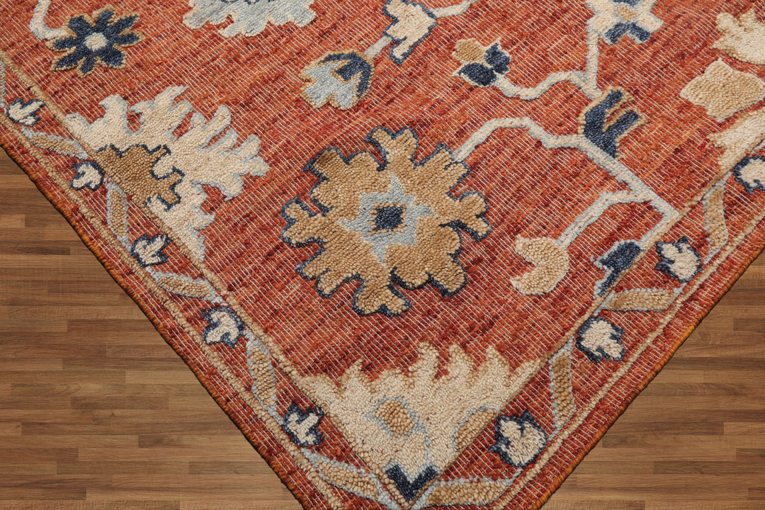 Celeste Rugs Hand Knotted Transitional Oushak Wool 8'x10' Rust Oriental Area Rug