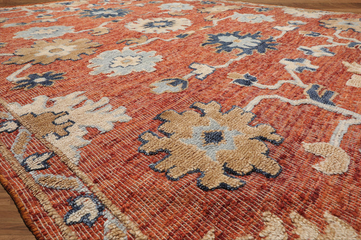 Celeste Rugs Hand Knotted Transitional Oushak Wool 8'x10' Rust Oriental Area Rug