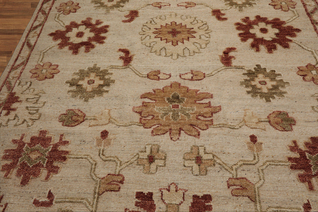 Celeste Rugs Hand Knotted Transitional Oushak 8'x10' Beige Wool Oriental Area Rug