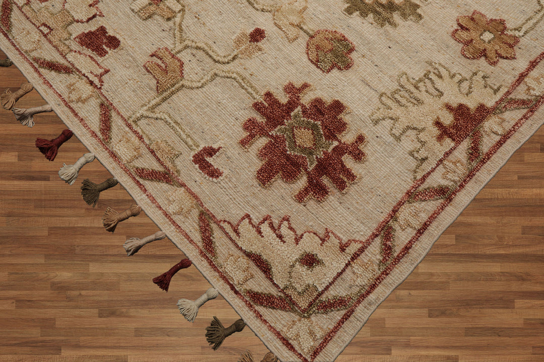 Celeste Rugs Hand Knotted Transitional Oushak 8'x10' Beige Wool Oriental Area Rug