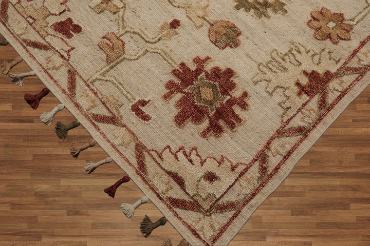 Celeste Rugs Hand Knotted Transitional Oushak 8'x10' Beige Wool Oriental Area Rug