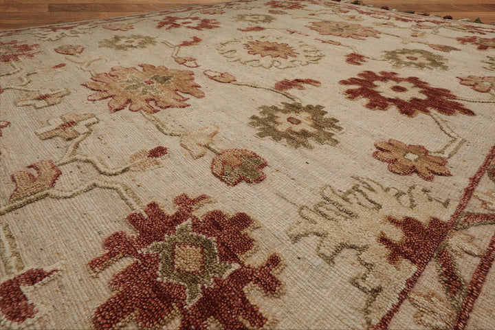 Celeste Rugs Hand Knotted Transitional Oushak 8'x10' Beige Wool Oriental Area Rug