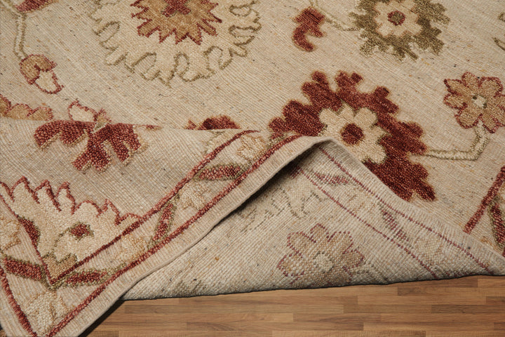Celeste Rugs Hand Knotted Transitional Oushak 8'x10' Beige Wool Oriental Area Rug