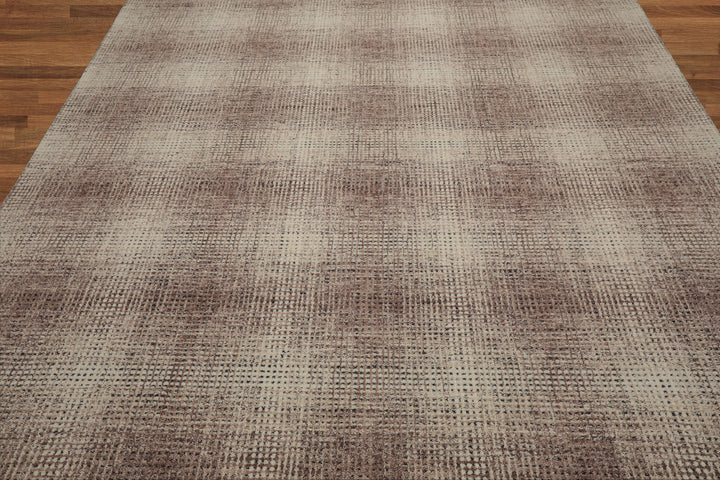 Celeste Rugs Multi Sizes Modern & Contemporary Plaid Ivory Hand Hooked Wool Oriental Area Rug