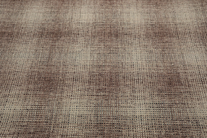 Celeste Rugs Multi Sizes Modern & Contemporary Plaid Ivory Hand Hooked Wool Oriental Area Rug