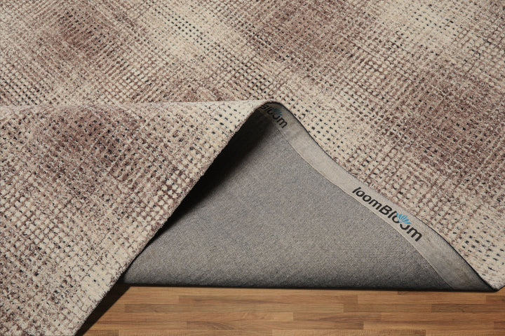 Celeste Rugs Multi Sizes Modern & Contemporary Plaid Ivory Hand Hooked Wool Oriental Area Rug