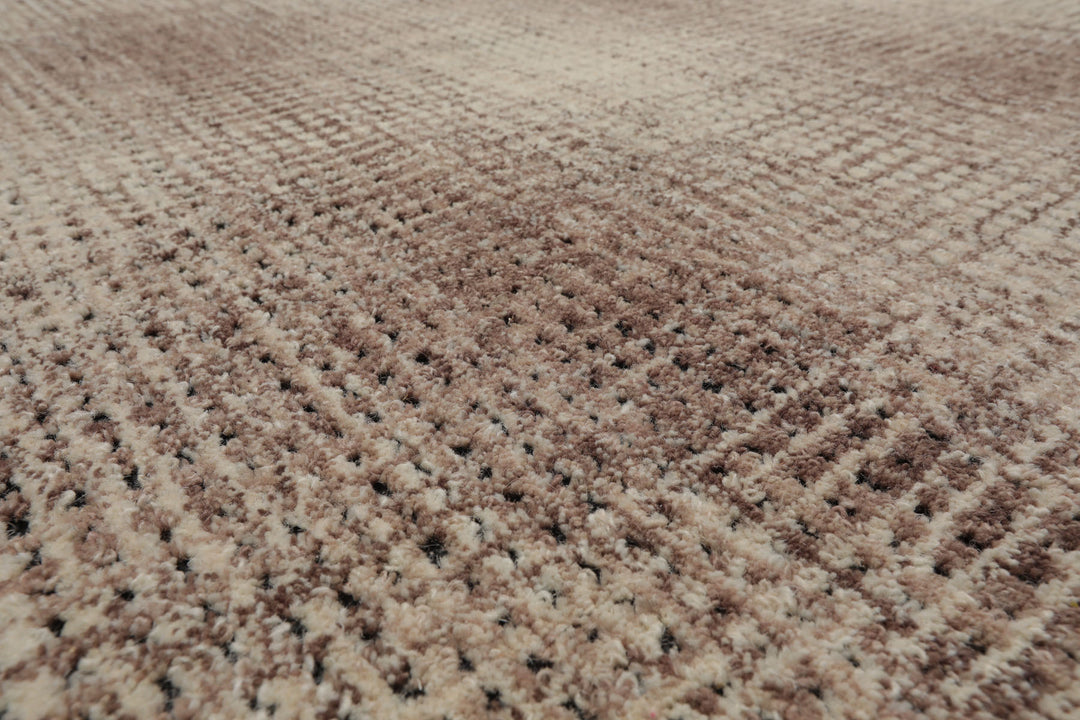 Celeste Rugs Multi Sizes Modern & Contemporary Plaid Ivory Hand Hooked Wool Oriental Area Rug
