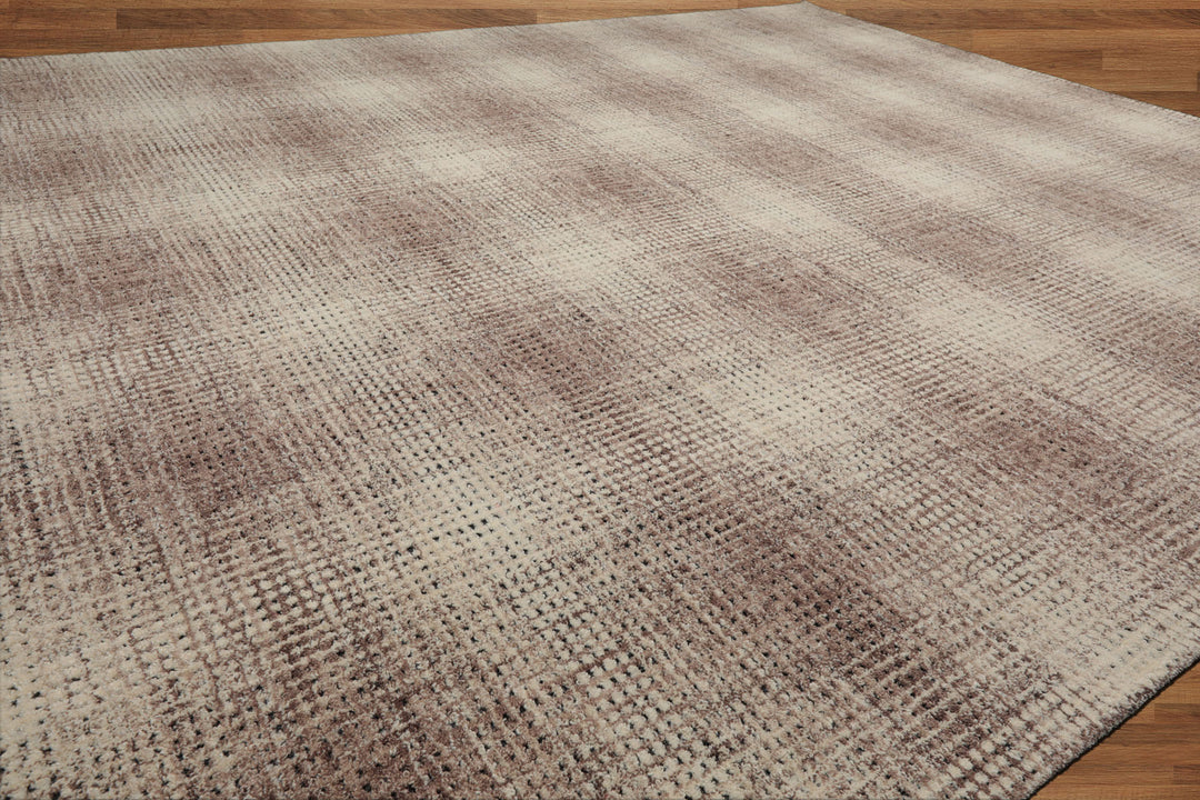 Celeste Rugs Multi Sizes Modern & Contemporary Plaid Ivory Hand Hooked Wool Oriental Area Rug