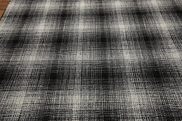 Celeste Rugs Modern & Contemporary Multi Sizes Black Hand Hooked Plaid Wool Oriental Area Rug