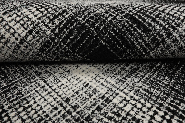 Celeste Rugs Modern & Contemporary Multi Sizes Black Hand Hooked Plaid Wool Oriental Area Rug