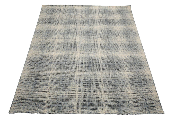 Celeste Rugs Hand Hooked Modern & Contemporary Multi Sizes Ivory Plaid Wool Oriental Area Rug