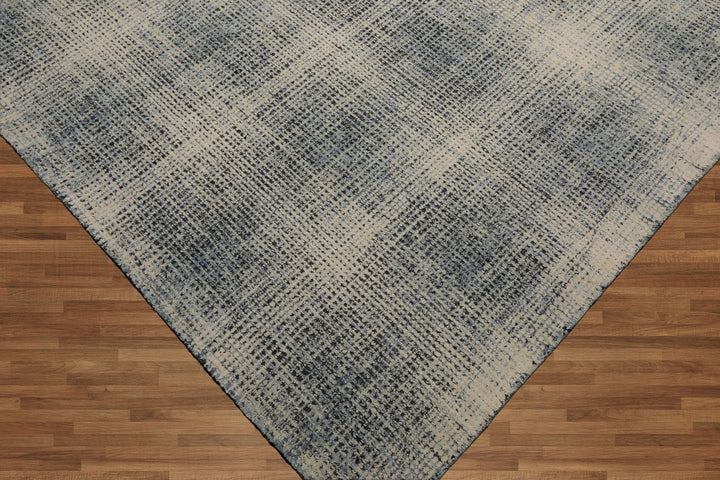 Celeste Rugs Hand Hooked Modern & Contemporary Multi Sizes Ivory Plaid Wool Oriental Area Rug
