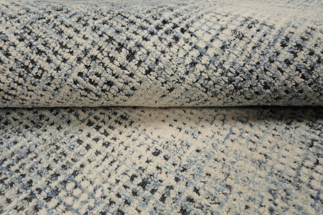Celeste Rugs Hand Hooked Modern & Contemporary Multi Sizes Ivory Plaid Wool Oriental Area Rug
