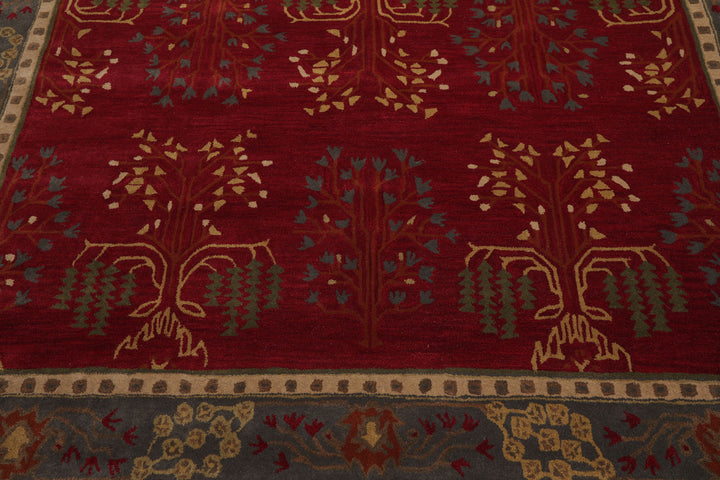 Celeste Rugs Hand Tufted Traditional Arts & Crafts 8'x10' Burgundy Wool Oriental Area Rug