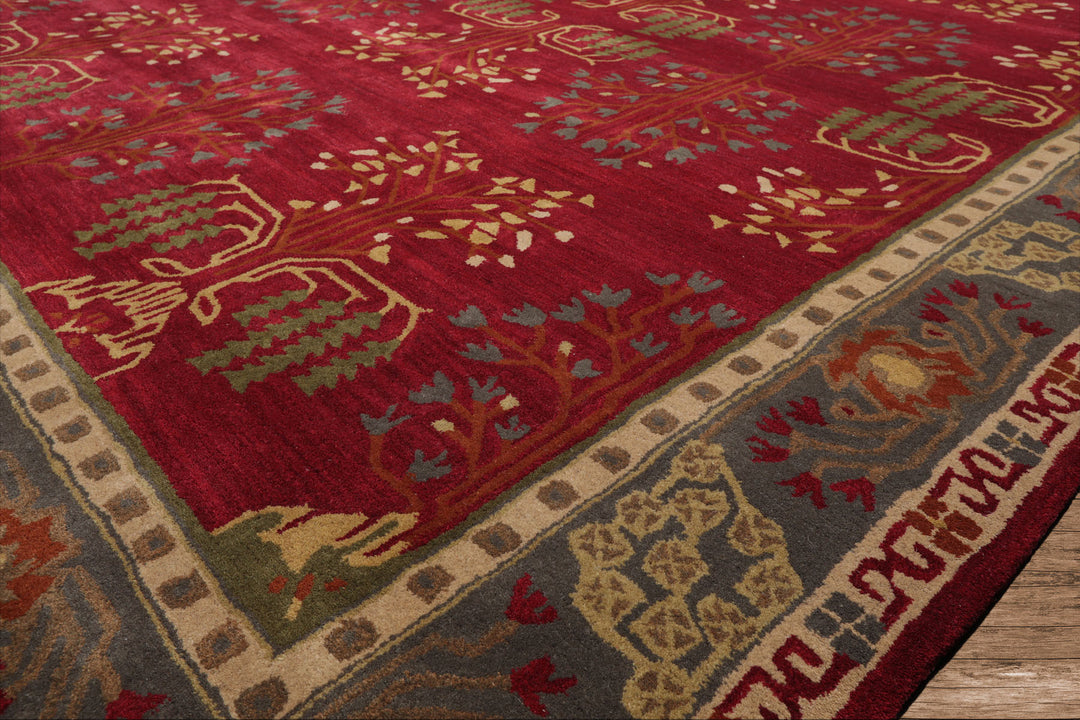 Celeste Rugs Hand Tufted Traditional Arts & Crafts 8'x10' Burgundy Wool Oriental Area Rug