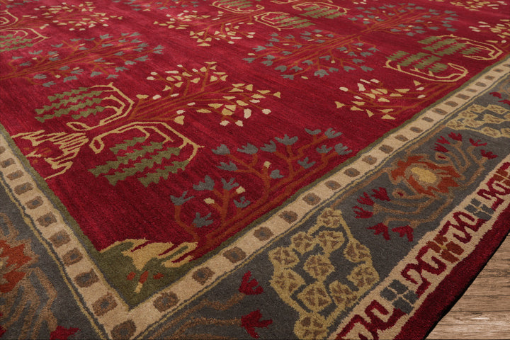 Celeste Rugs Hand Tufted Traditional Arts & Crafts 8'x10' Burgundy Wool Oriental Area Rug