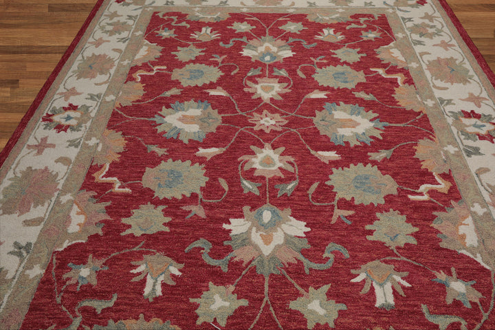 Celeste Rugs Multi Sizes Coral Hand Hooked Transitional Agra Wool Oriental Area Rug