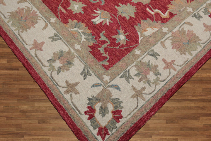 Celeste Rugs Multi Sizes Coral Hand Hooked Transitional Agra Wool Oriental Area Rug