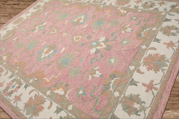 Celeste Rugs Multi Sizes Blush Hand Hooked Transitional Agra Wool Oriental Area Rug