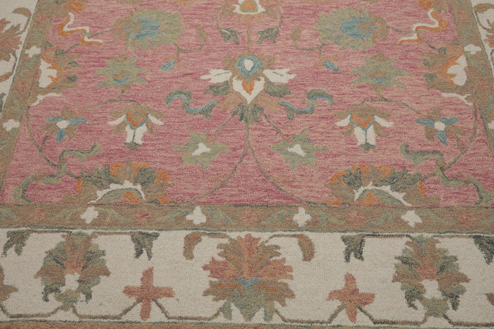 Celeste Rugs Multi Sizes Blush Hand Hooked Transitional Agra Wool Oriental Area Rug