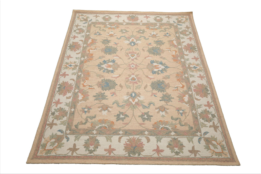 Celeste Rugs Multi Sizes Pale Peach Hand Hooked Transitional Agra Wool Oriental Area Rug