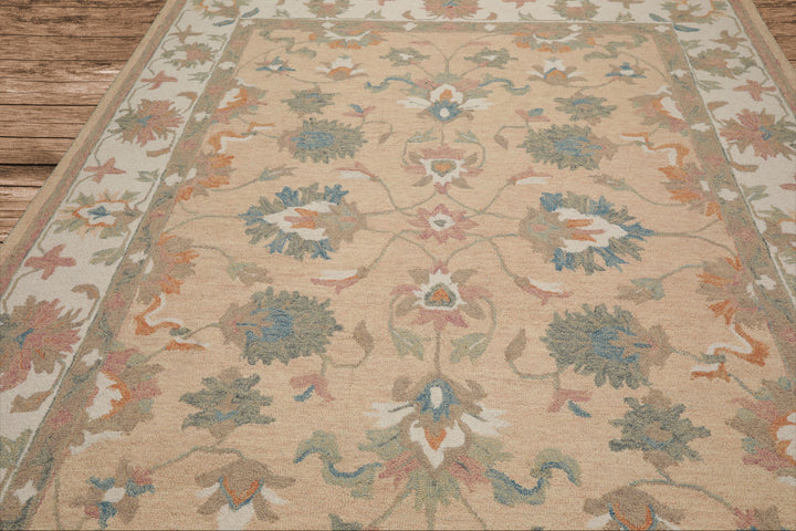 Celeste Rugs Multi Sizes Pale Peach Hand Hooked Transitional Agra Wool Oriental Area Rug