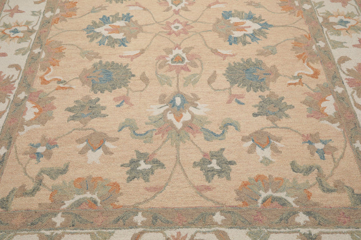 Celeste Rugs Multi Sizes Pale Peach Hand Hooked Transitional Agra Wool Oriental Area Rug
