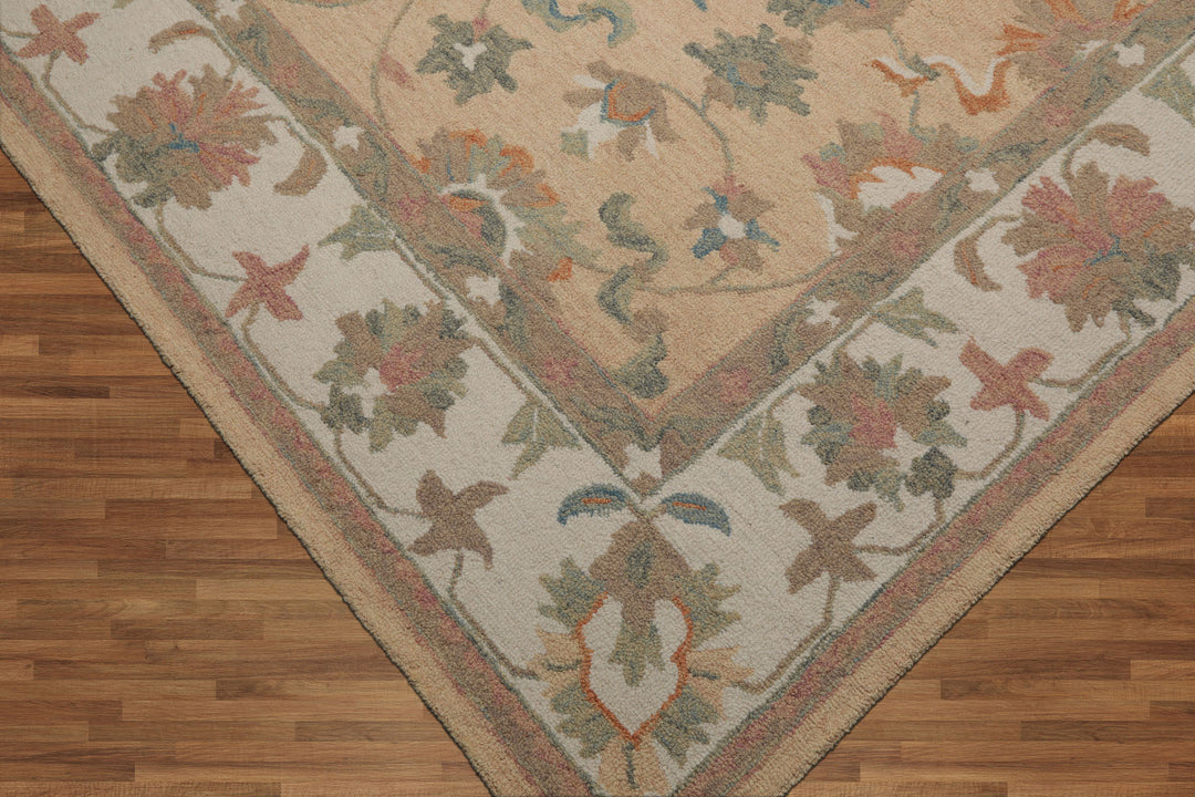 Celeste Rugs Multi Sizes Pale Peach Hand Hooked Transitional Agra Wool Oriental Area Rug