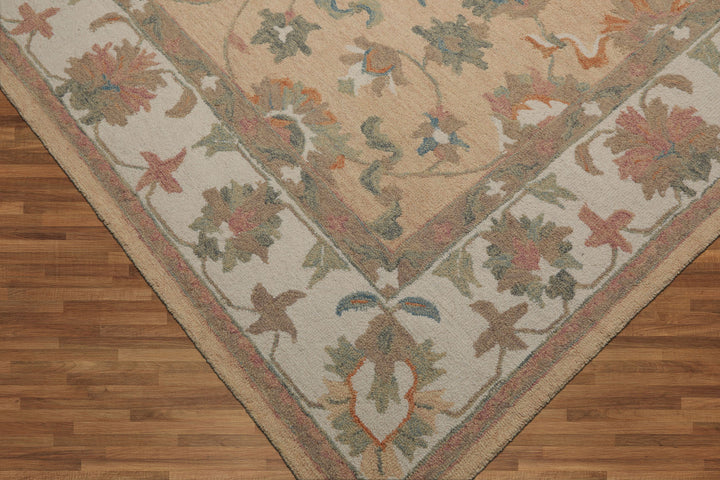 Celeste Rugs Multi Sizes Pale Peach Hand Hooked Transitional Agra Wool Oriental Area Rug