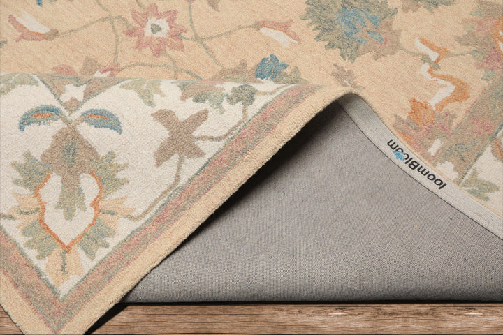 Celeste Rugs Multi Sizes Pale Peach Hand Hooked Transitional Agra Wool Oriental Area Rug