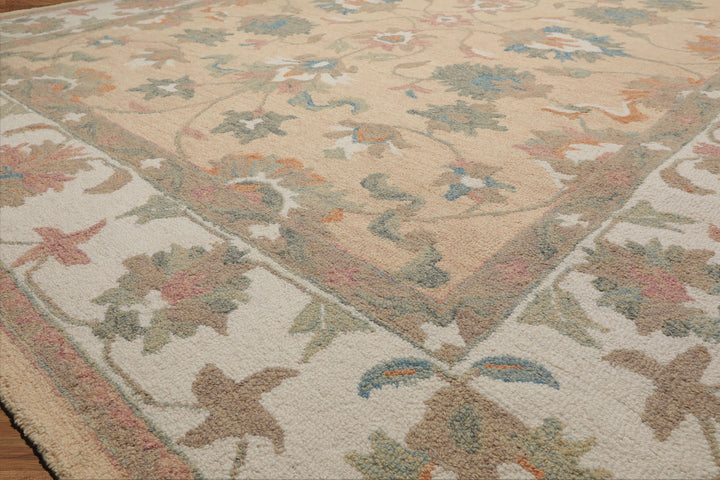 Celeste Rugs Multi Sizes Pale Peach Hand Hooked Transitional Agra Wool Oriental Area Rug