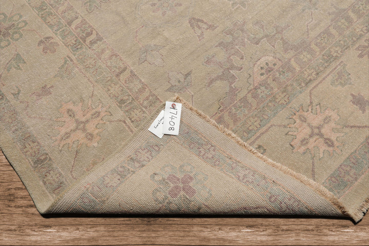 Celeste Rug 9'x12' Moss 100% Wool Afghan Oushak Rug Hand-Knotted Traditional Oriental Design