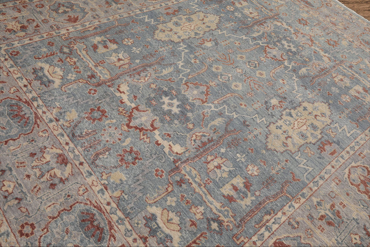 8x10 Hand Knotted 100% Wool Traditional Oriental Area Rug Slate Gray Color