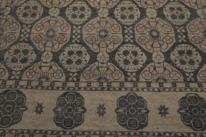 8x10 Gray, Beige, Blush Color Hand Knotted  Wool Transitional Oriental Rug