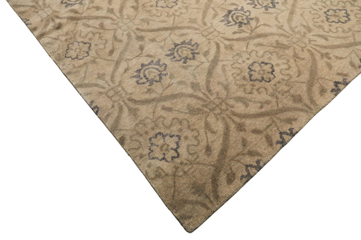 9x12 Gray, Taupe, Slate Color Hand Knotted Tibetan Wool Transitional Oriental Rug