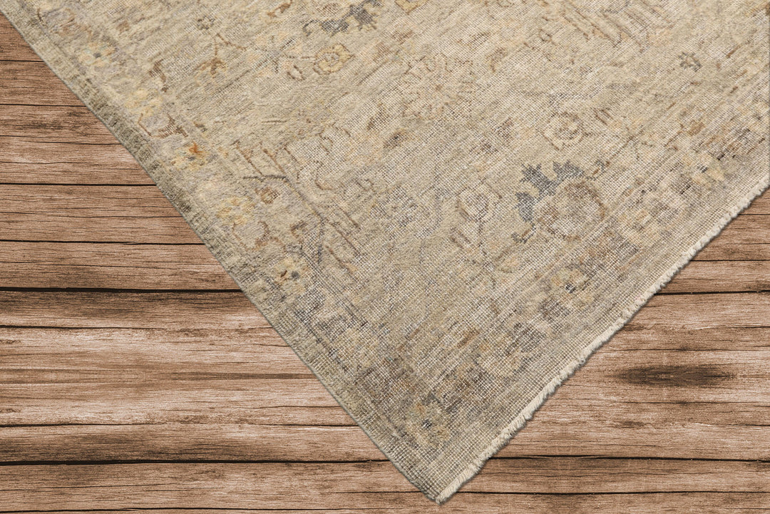 8x10 Beige, Gray, Taupe Color Hand Knotted  Wool Transitional Oriental Rug