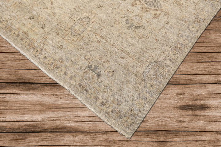 8x10 Beige, Gray, Taupe Color Hand Knotted  Wool Transitional Oriental Rug