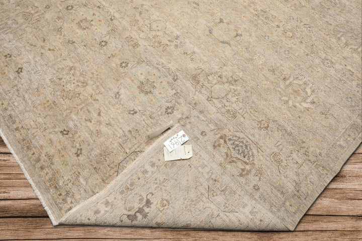 8x10 Beige, Gray, Taupe Color Hand Knotted  Wool Transitional Oriental Rug
