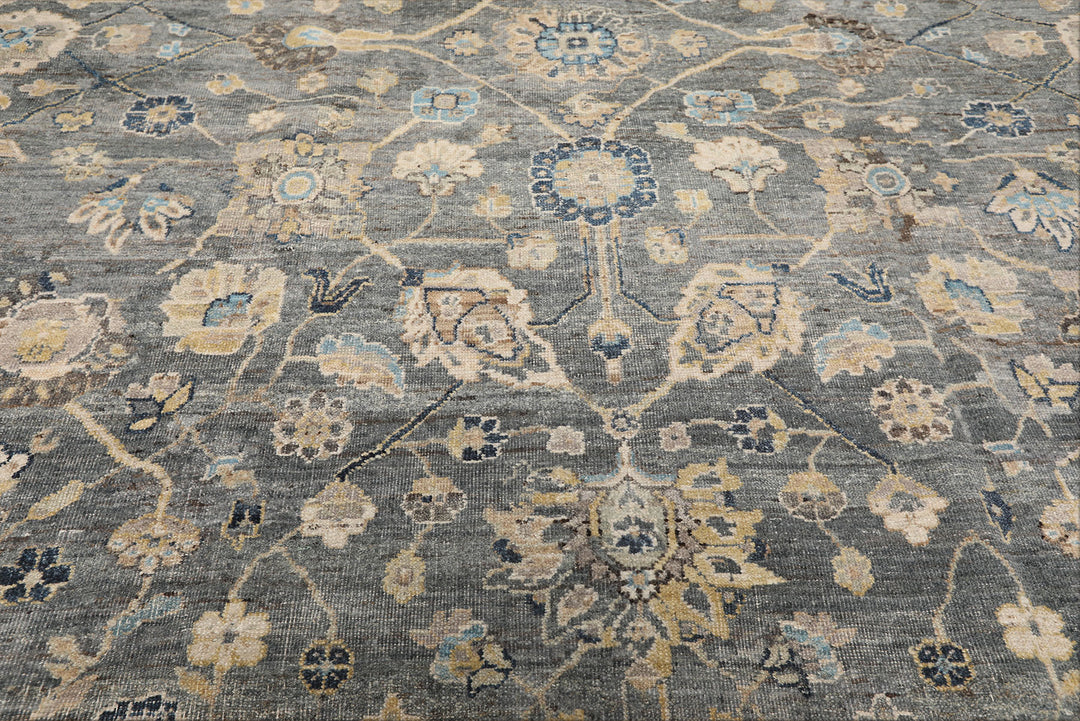 8x10 Slate, Blue, Gray Color Hand Knotted Oushak Wool Traditional Oriental Rug
