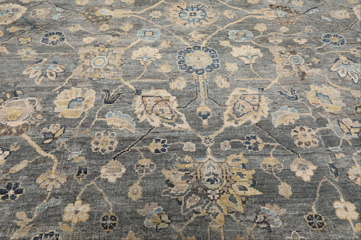 8x10 Slate, Blue, Gray Color Hand Knotted Oushak Wool Traditional Oriental Rug