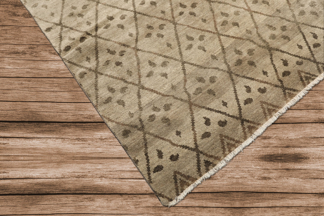 8x10 Moss, Gray, Color Hand Knotted Oushak Wool Transitional Oriental Rug