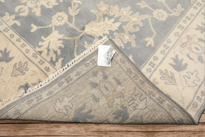 8x10 Slate, Blue, Ivory Color Hand Knotted Oushak Wool Traditional Oriental Rug