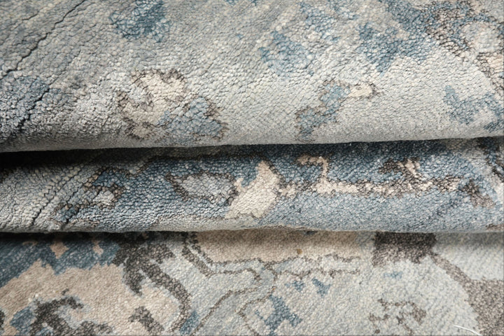 8x10 Slate, Blue, Gray Color Hand Knotted Sherpa Bamboo Silk Modern &amp; Contemporary Oriental Rug
