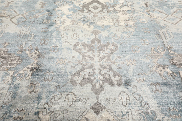 8x10 Slate, Blue, Gray Color Hand Knotted Sherpa Bamboo Silk Modern &amp; Contemporary Oriental Rug
