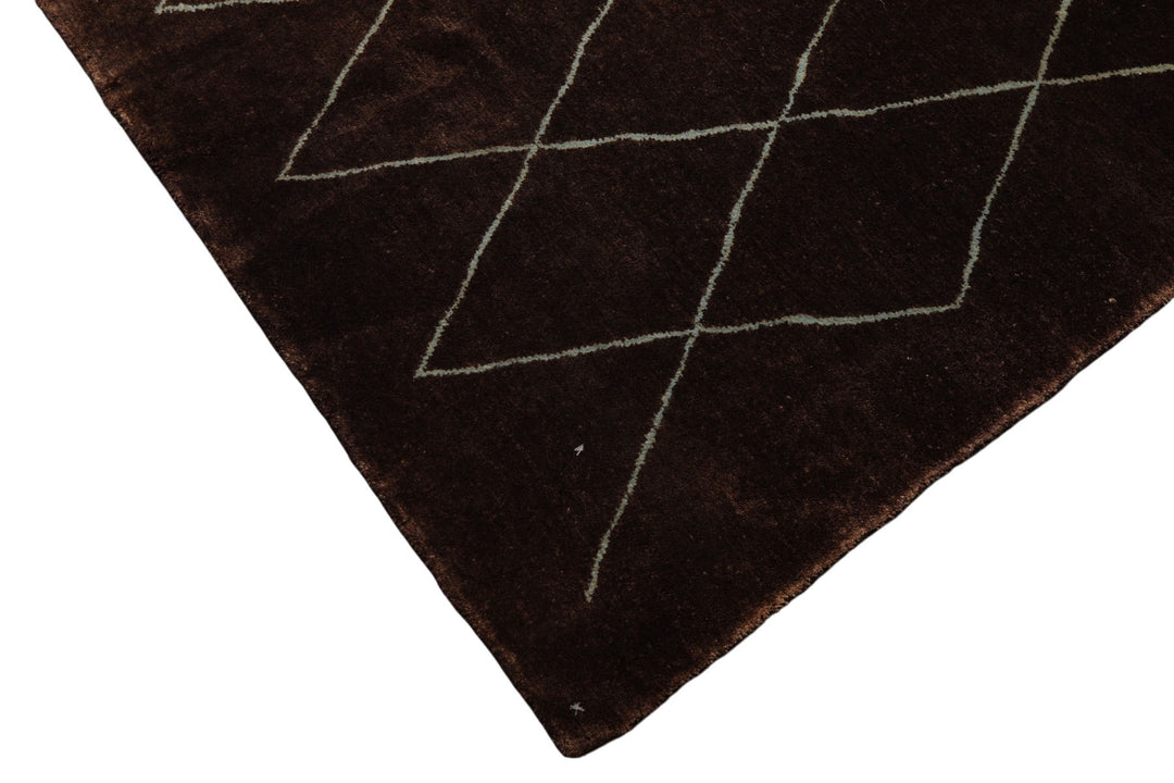 10x14 Brown, Aqua, Color Hand Knotted Tibetan Wool Southwestern Oriental Rug