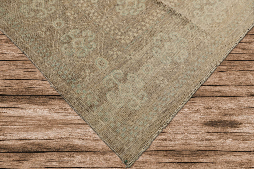 9x12 Tan, Taupe, Beige Color Hand Knotted Oushak wool Transitional Oriental Rug