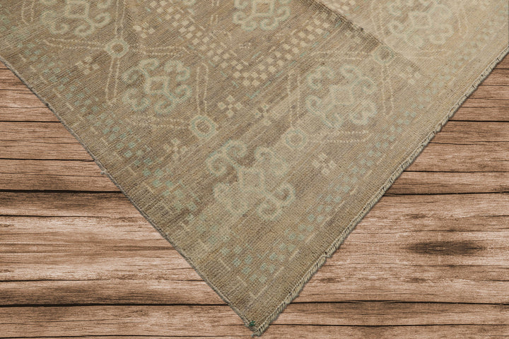 9x12 Tan, Taupe, Beige Color Hand Knotted Oushak wool Transitional Oriental Rug