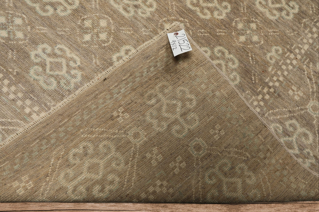 9x12 Tan, Taupe, Beige Color Hand Knotted Oushak wool Transitional Oriental Rug