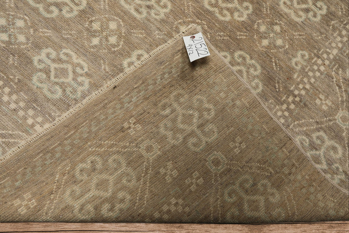 9x12 Tan, Taupe, Beige Color Hand Knotted Oushak wool Transitional Oriental Rug