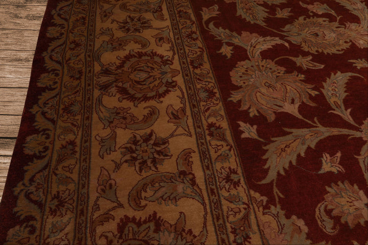 11x16 Burnt Orange, Light Gold, Mint Color Hand Knotted Tabriz wool Traditional Oriental Rug
